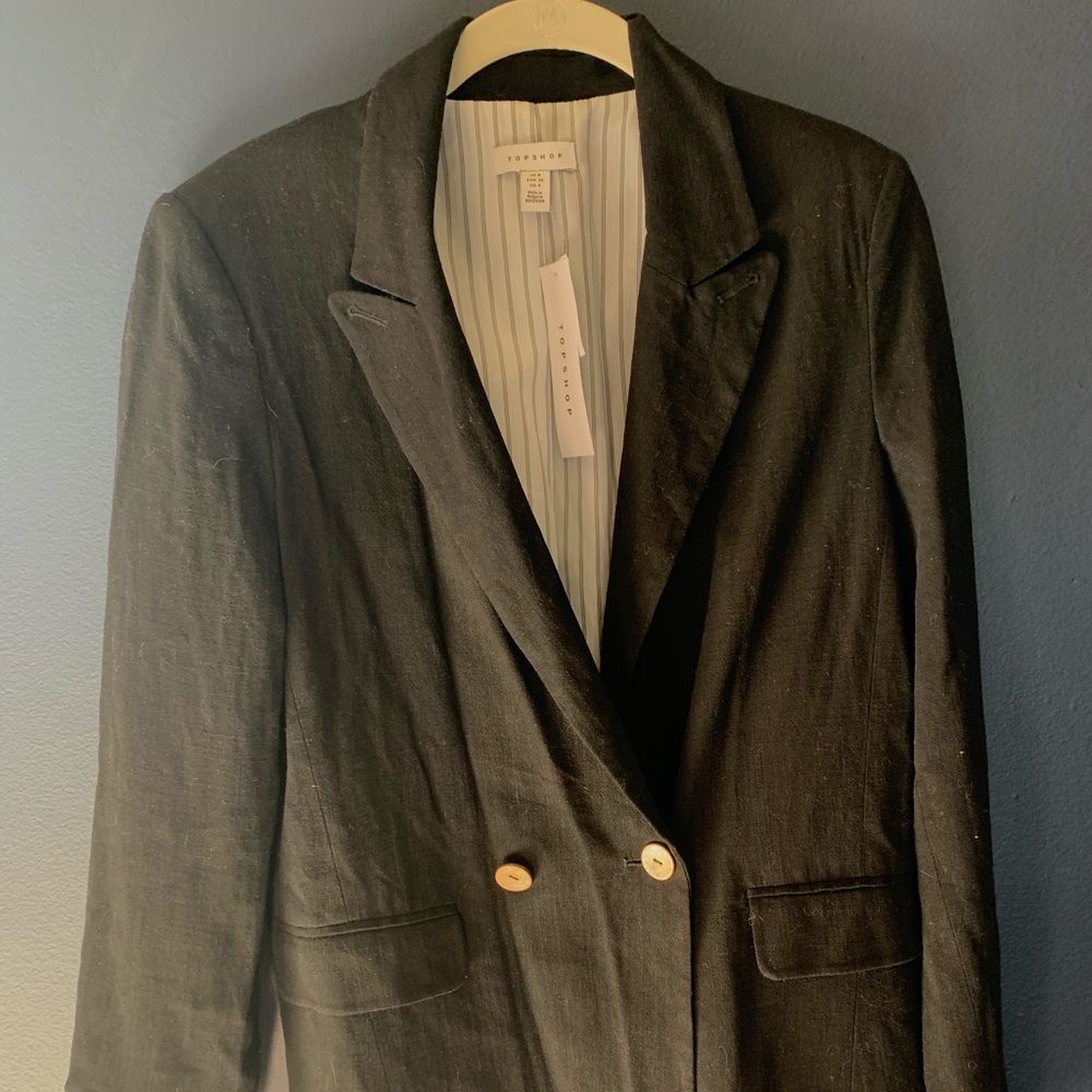 Black linen blazer